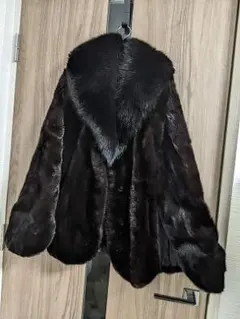 限定価【極美品】お洒落　ミンクファー　ショートコート　ポンチョ　ブラック　未使用 楽天市場】ミンクファーポンチョ ジャケット ケープコート