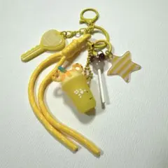 じゃらじゃらキーホルダー イエロー ドリンク