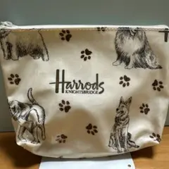 Harrods ドッグ柄 ポーチ 犬 足跡 1点限り＊