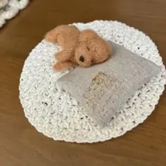 羊毛フェルト　眠っているトイプードル