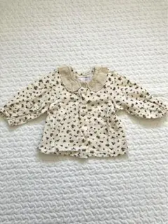 ZARAベビー　花柄レース襟シャツ ブラウス　80