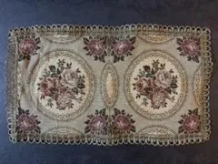 花瓶敷き　オーストリア　ウィーン　薔薇刺繍