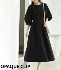 【美品】OPAQUE.CLIP サッカーチェックフレアワンピース L 洗える