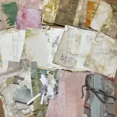 「襤褸の紙作成キット」2 ジャンクジャーナル素材　コラージュ素材