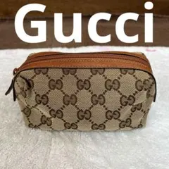 Gucci グッチ　GGパターン 小型ポーチ　オレンジ
