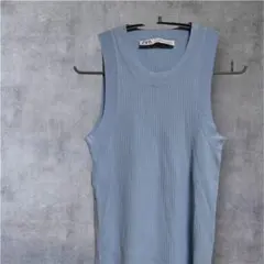 【新品未使用！】ZARA 水色 ノースリーブ トップス タンクトップ S