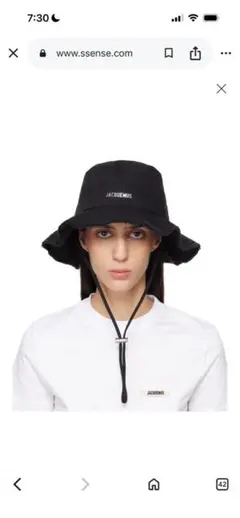 JACQUEMUS バケットハット オフホワイト ドローコード付き - メルカリ
