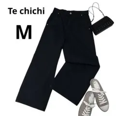 【体型カバー】テチチ　ワイドパンツ　バギーパンツカジュアル　レディース　黒　M