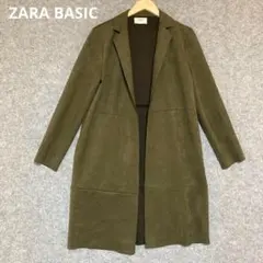 ZARA BASIC オリーブグリーン チェスターコート スエード風