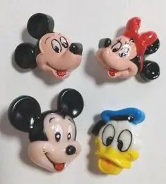 セール　ミッキーミニードナルドボタン４個セットデコパーツにも