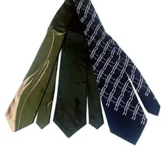 『なんとなく和風・国産ネクタイ』3本 【中古ネクタイ】