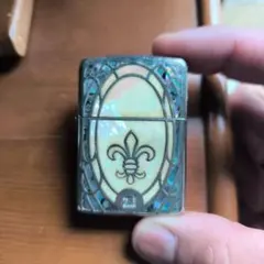 2003s 一点物 Zippo USA アーマー クロス シェルインレイ ジッポ 