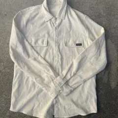 コーデュロイ白シャツ