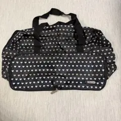 【美品】レスポートサック 折りたたみボストンバッグ ハート柄 収納ポーチ付き