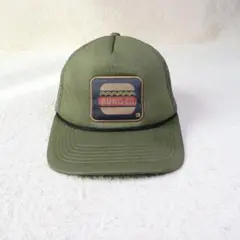 【海外買付】トラッカーキャップ 帽子モスグリーンハンバーガーデザイン