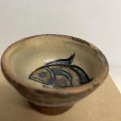 人間国宝　金城次郎 魚紋 ぐい呑　盃　酒器 壺屋焼 やちむん