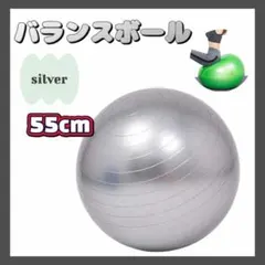バランスボール 55cm シルバー フィットネス ヨガ 体幹 トレーニング