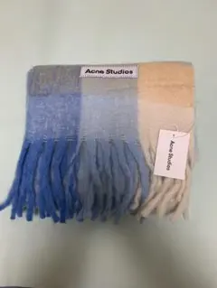 Acne Studios グラデーションチェックロング フリンジ マフラー美品