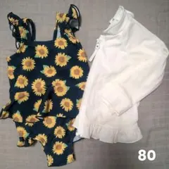 女の子ベビー 水着・ラッシュガードセット 80