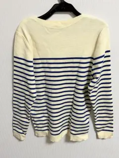 U.F.L. アイボリー ネイビー ストライプ ニット