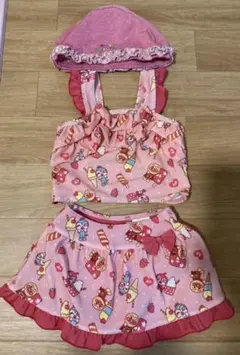 アンパンマン　水着 80女の子 セパレート　ミキハウス　スイムキャップ　水泳帽