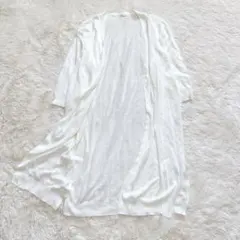 ショコラフィネローブ ロングカーディガン 羽織り 薄手 ニット七分袖 ナチュラル