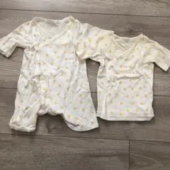 値下げしました　ミキハウス　綿100% 短肌着長肌着2点セット