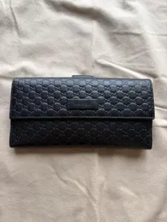 GUCCI グッチ Wホック 긴 지갑 가죽 블랙