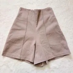 ヘザー　ハイウエストキュロット　Ｓ　ピンクベージュ　綿　ポケット　フェミニンのサムネイル
