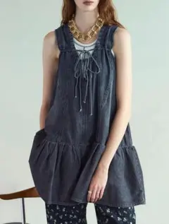 【メゾンスペシャル】デニムミニドレス　Denim Mini Dress ブラック