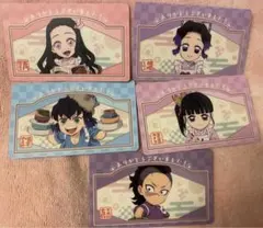 きめつ食堂　ショップ風カード　ねずこ、胡蝶しのぶ、栗花落カナヲ、不死川玄弥