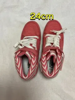 美品！MAD FOOT スニーカー ハイカット ピンク デニム系生地のサムネイル