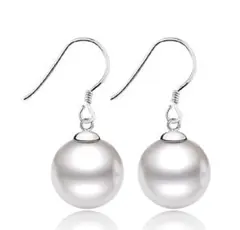 【在庫処分】ピアス　パール10mm 揺れるフックレディース　シルバー　プラチナ