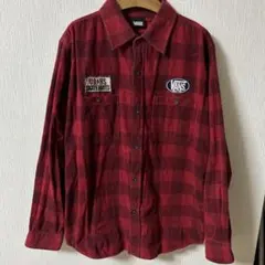 VANS 赤黒チェックコーデュロイシャツLサイズ