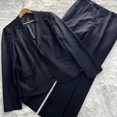 美品✨23区　パンツスーツ　セットアップ　高級BAHARIYE生地　紺　XL