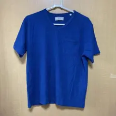 HVC Vネック ポケット付き Tシャツ ブルー Mサイズのサムネイル