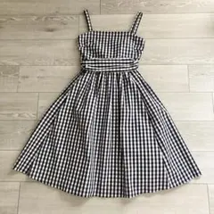 chay × JILL STUART ギンガムチェック ドレス ネイビー