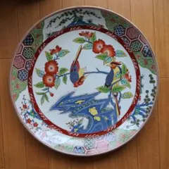 有田焼 松九寿門 金彩花鳥図 大皿 飾り皿 直径46㎝ 宮崎発 Y2295-1 有田焼 松九寿門 金彩花鳥図 大皿 飾り皿 直径46㎝ 宮崎