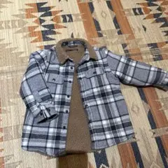 グレー　チェックフリース　ジャケット