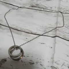 ステンレス2連リングネックレス