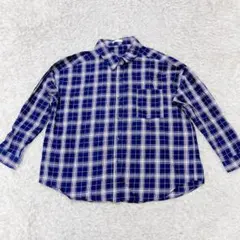 COLZA コルザ レディース チェック 柄シャツ Ｌサイズ ブルー 綿100％