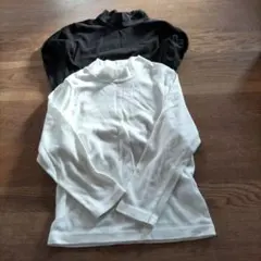 長袖カットソー 120 ホワイト130 ブラック 2枚セット