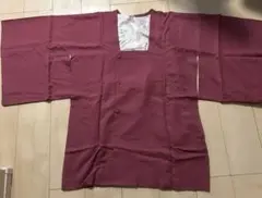 美品　品のあるワインレッド道行花柄刺繍