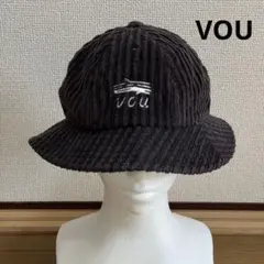 日本製 京都 棒バケットハット 黒 フリーサイズ 太畝コーディロイ 美品used