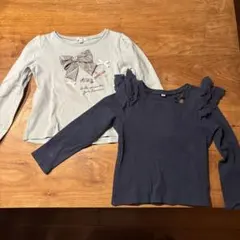 anyFAM トップス 長袖カットソー 2枚セット 120cm 淡い水色 紺