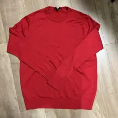 ユニクロ　サイズXL エクストラファインメリノクルーネックセーター　赤