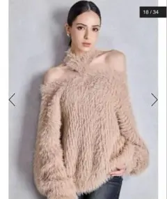 2WAYシャギーチョーカーニット トップス