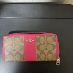 COACH 長財布 シグネチャー ピンク
