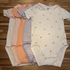 H&M86cmオーガニックコットン半袖ロンパース5枚セットまとめ売り