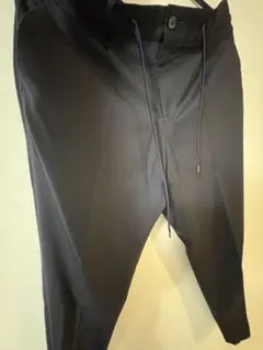 ネイビー カジュアルスラックス ドローストリング